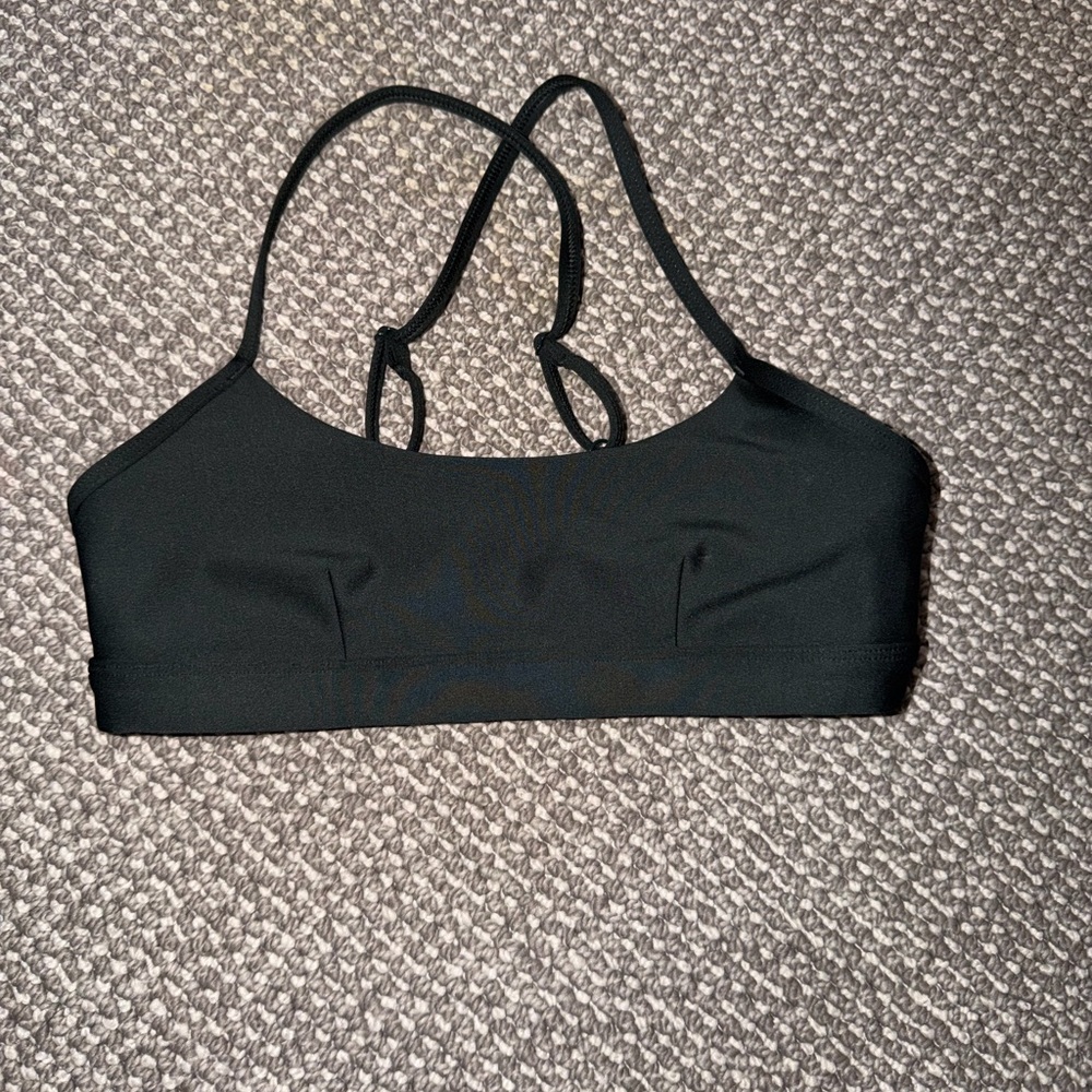 Alo Airlift Sports Bra in charcoal green